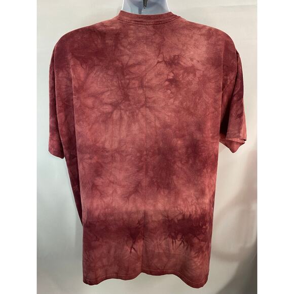 Vintage Native American Female Face The Mountain Tie Dye T Shirt X-Large Red - Picture 2 of 9